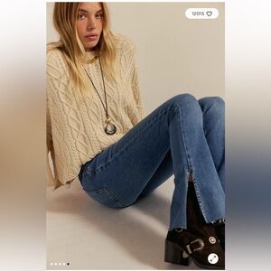 NWT Free People WE THE FREE LEVEL UP SLIT BOOTCUT JEANS, 27